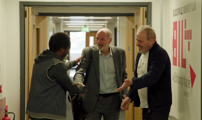 Democracy Counts project team - Se Elnour, Jim Berryman and Bill Buchanan